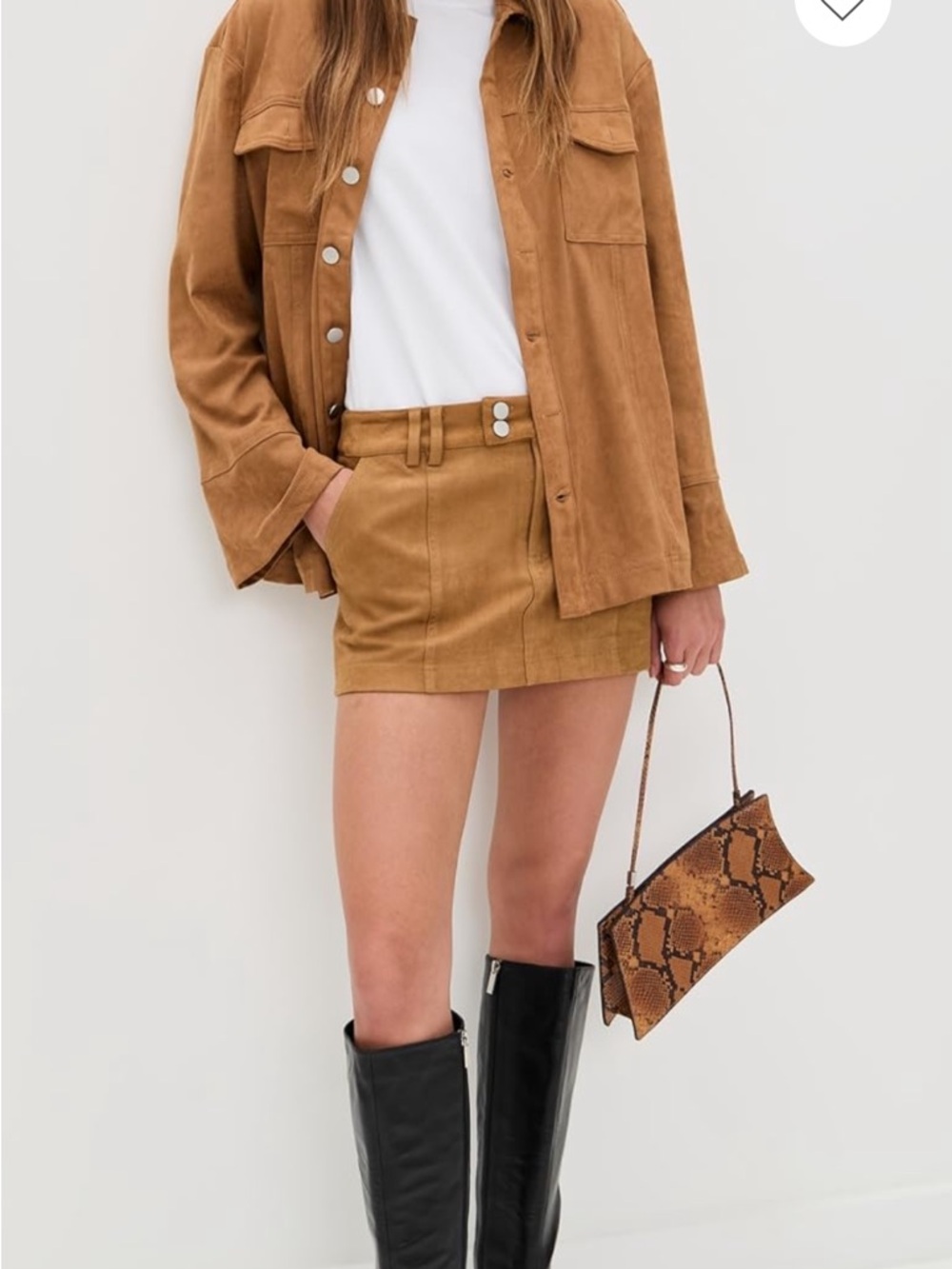 Seven Wonders Tan Suede Mini Skirt